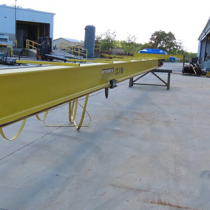 PWI 1 Ton Underhung Bridge Crane 50' Span 56' Extended Travel Powered End Trucks