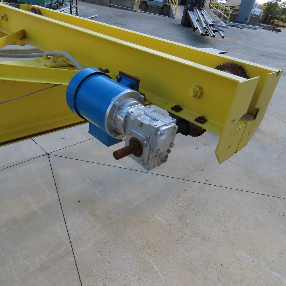 PWI 1 Ton Underhung Bridge Crane 50' Span 56' Extended Travel Powered End Trucks