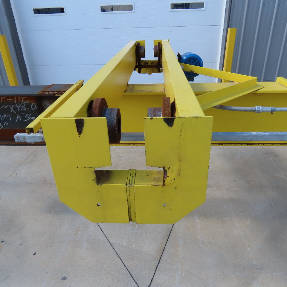 PWI 1 Ton Underhung Bridge Crane 50' Span 56' Extended Travel Powered End Trucks
