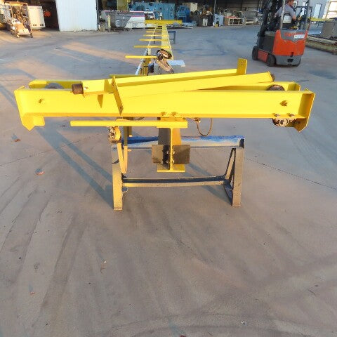 PWI 1 Ton Underhung Bridge Crane 50' Span 49' Travel Powered End Trucks 3Ph