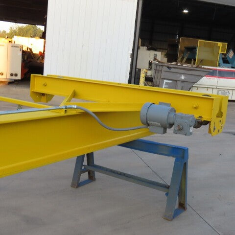 PWI 1 Ton Underhung Bridge Crane 50' Span 49' Travel Powered End Trucks 3Ph