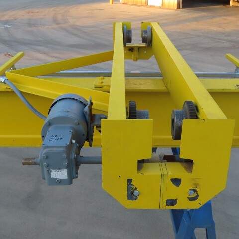 PWI 1 Ton Underhung Bridge Crane 50' Span 49' Travel Powered End Trucks 3Ph