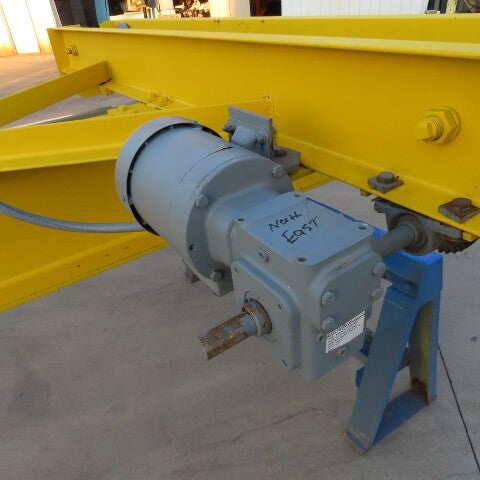 PWI 1 Ton Underhung Bridge Crane 50' Span 49' Travel Powered End Trucks 3Ph