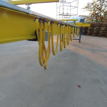 PWI 1 Ton Underhung Bridge Crane 50' Span 49' Travel Powered End Trucks 3Ph