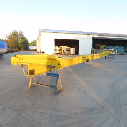 PWI 1 Ton Underhung Bridge Crane 50' Span 49' Travel Powered End Trucks 3Ph