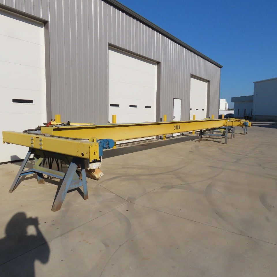 MHE 3 Ton Top Running Bridge Crane 30' Span 12' Lift 10FPM Hoist 78FPM Travel