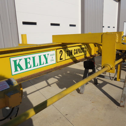 Kelly 2 Ton Top Running Bridge Crane Powered Trolley Hoist 74" Travel 9' Span