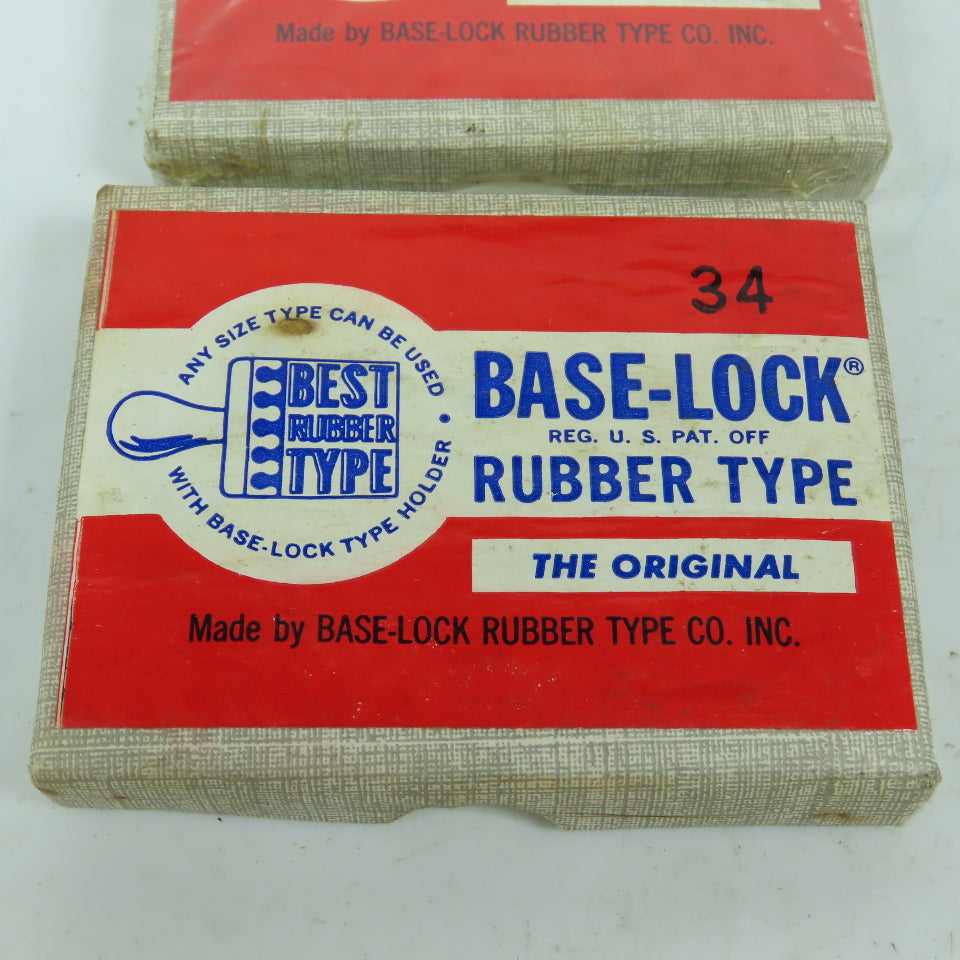 Base-Lock No. 34 F-13 Rubber Type Figure Font Stamps Lot Of 9