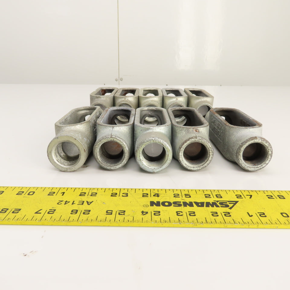 OZ Gedney 3/4" LB Straight Conduit Body 6.9 Cu In (No Cover) Lot Of 10