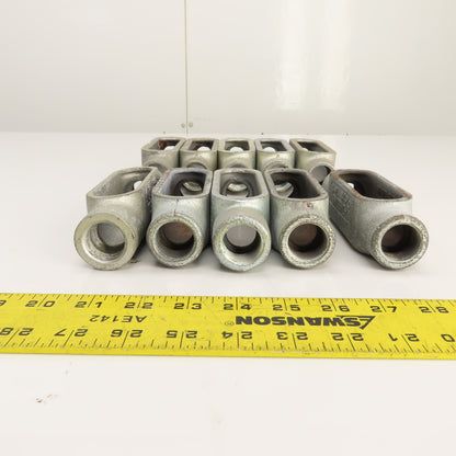 OZ Gedney 3/4" LB Straight Conduit Body 6.9 Cu In (No Cover) Lot Of 10