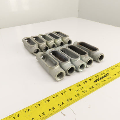 OZ Gedney 3/4" LB Straight Conduit Body 6.9 Cu In (No Cover) Lot Of 10