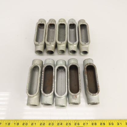 OZ Gedney 3/4" LB Straight Conduit Body 6.9 Cu In (No Cover) Lot Of 10