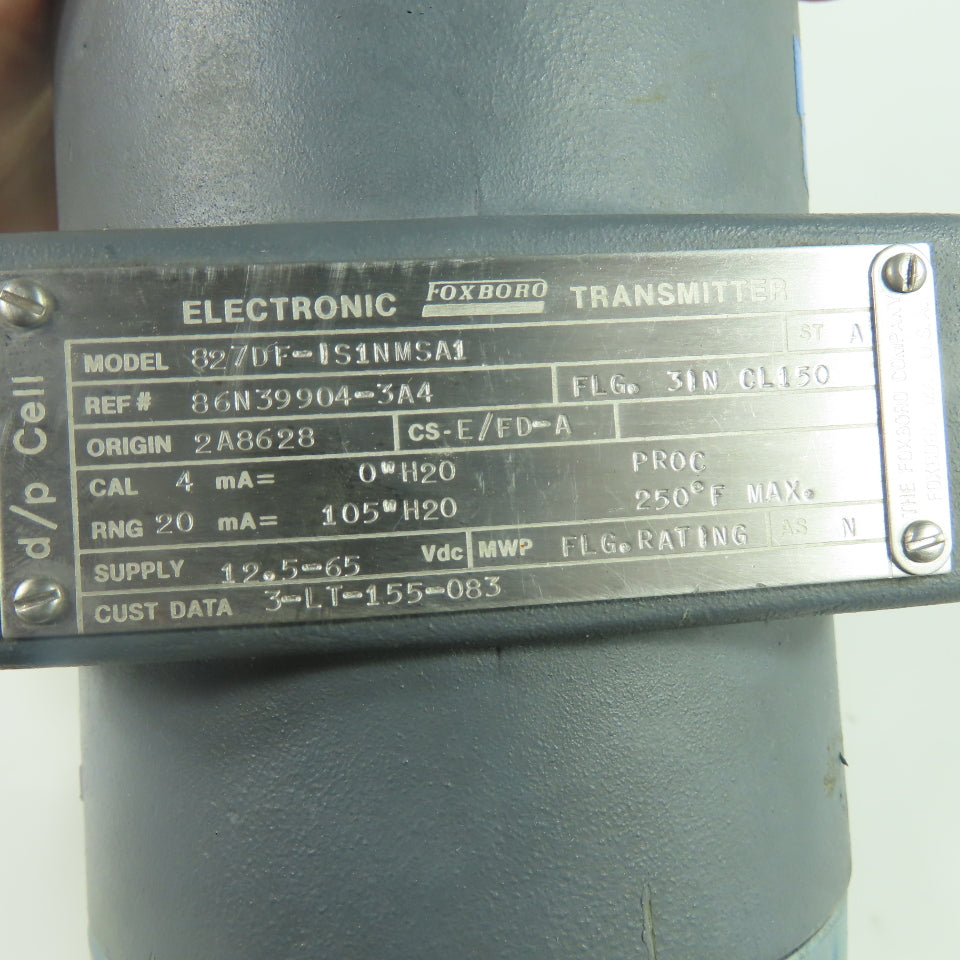 Foxboro 827DF-IS1NMSA1 Electronic Pressure Transmitter 12.5-65VDC 4-20mA