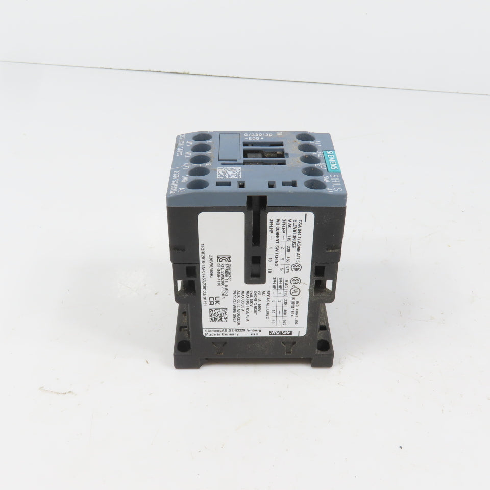 Siemens 3RT2018-1AP01 Sirius 16A 10HP AC Contactor 230V Coil