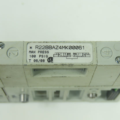 Numatics R22BBAZ4MK00061 Pneumatic Solenoid Valve 100PSIG 24VDC