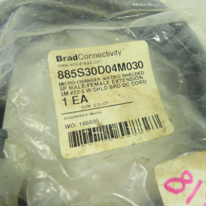 Brad Connectivity 885S30D04M030 Micro-Change 5P Male/Female Cordset Cable