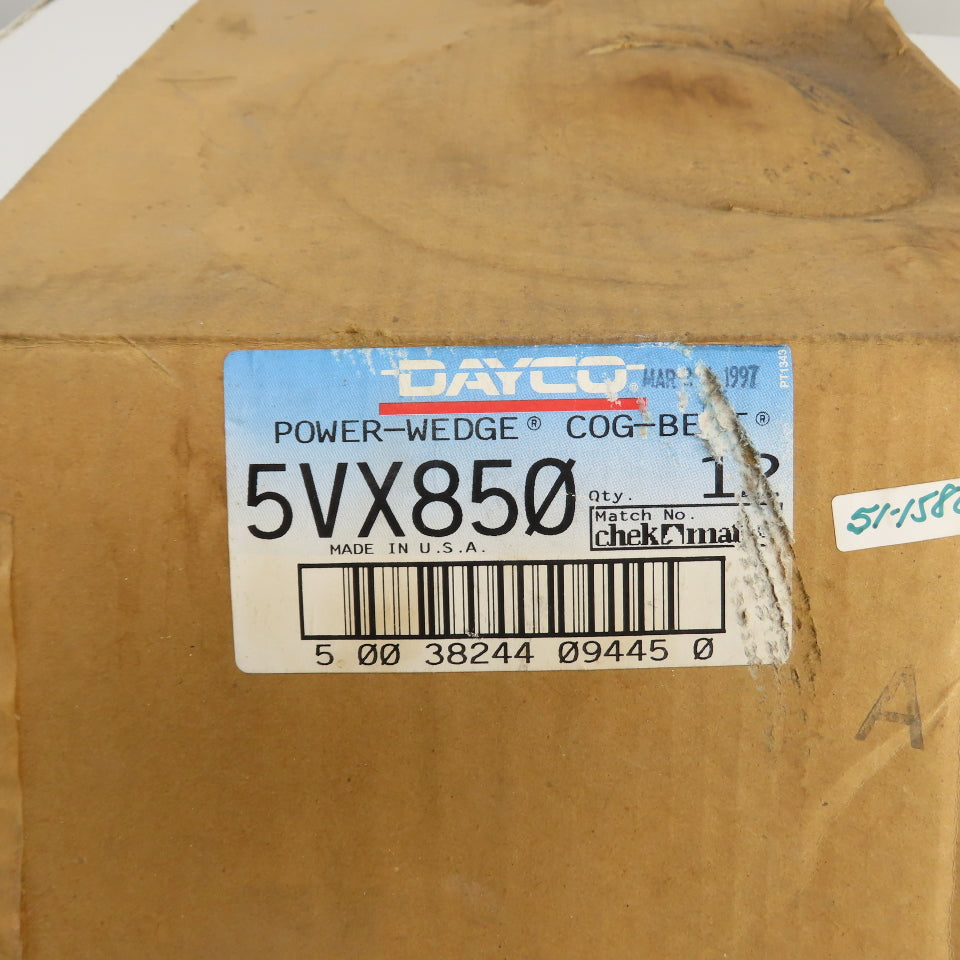 Dayco 5VX850 Power-Wedge Cog Belt 85" x 0.63" x 0.55" 5VX Box Of 12