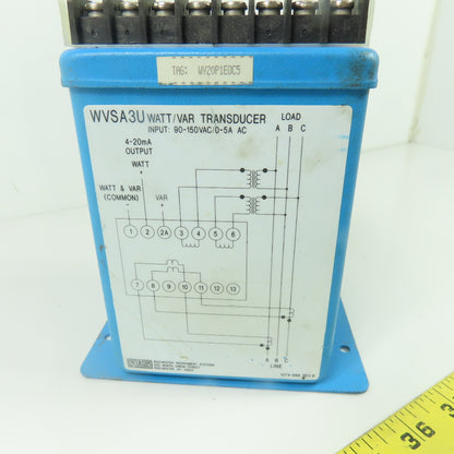 RIS WVSA3U 1000 Watt/Var Transducer 90-150VAC 0-5A Input