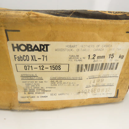 Hobart 071-12-150S FabCO XL-71 Tubular Welding Wire 1.2mm/.045" 33LBS