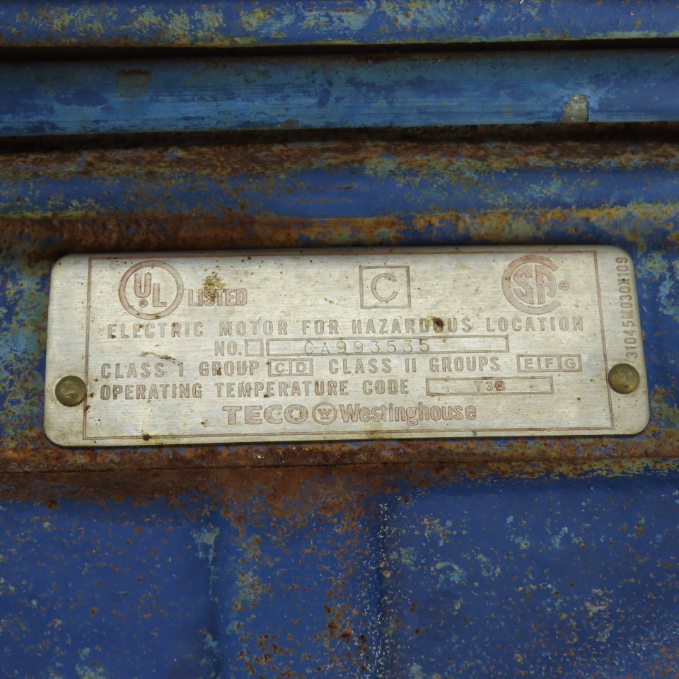 Teco XP7/52 AEHHXV 7.5HP Explosion Proof AC Motor 3535RPM 230/460V 3PH 213T Fr.