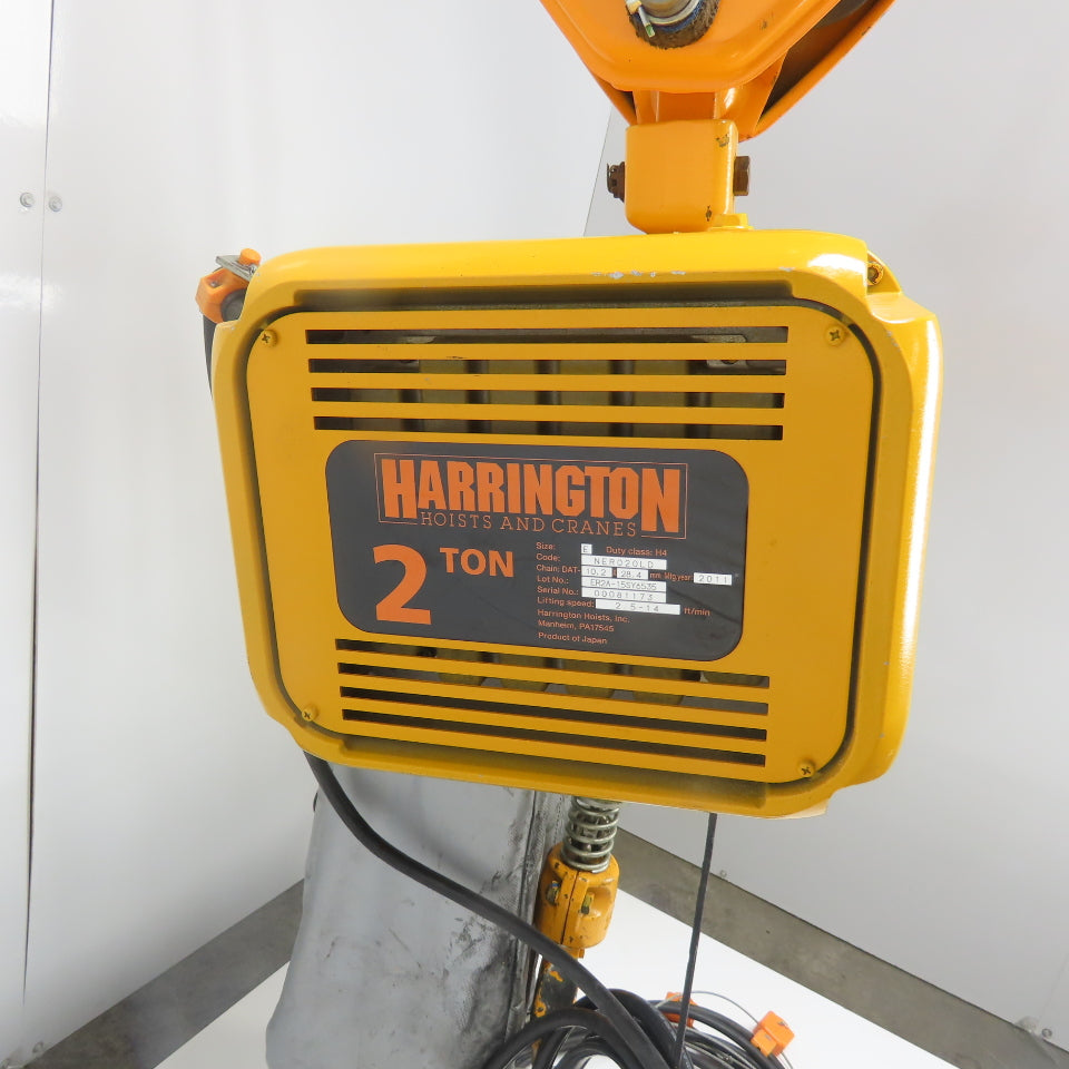 Harrington NER020LD 2 Ton 4000LB Electric Chain Hoist 20'Lift 2.5-14FPM 230/460V