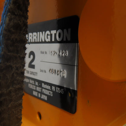 Harrington NER020LD 2 Ton 4000LB Electric Chain Hoist 20'Lift 2.5-14FPM 230/460V