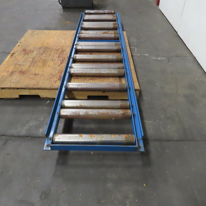 22" Wide 18" BF 94" Long Gravity Roller Conveyor Section 2.5" Steel Roll
