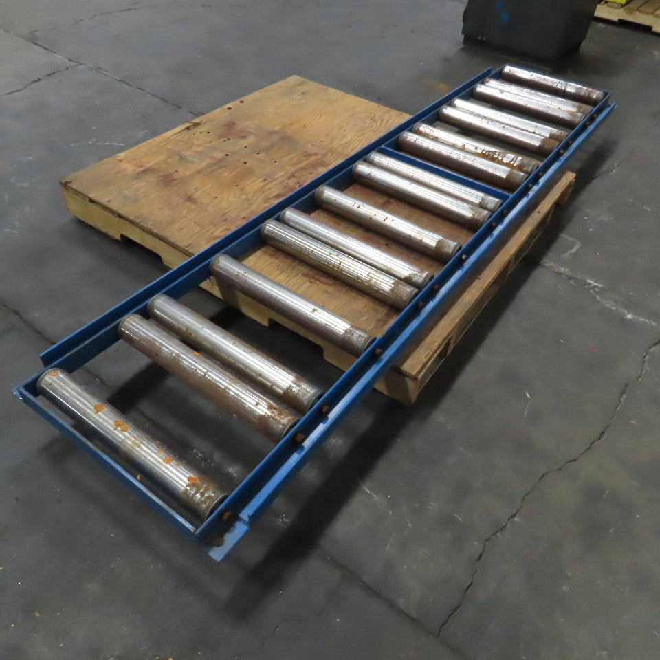 22" Wide 18" BF 94" Long Gravity Roller Conveyor Section 2.5" Steel Roll
