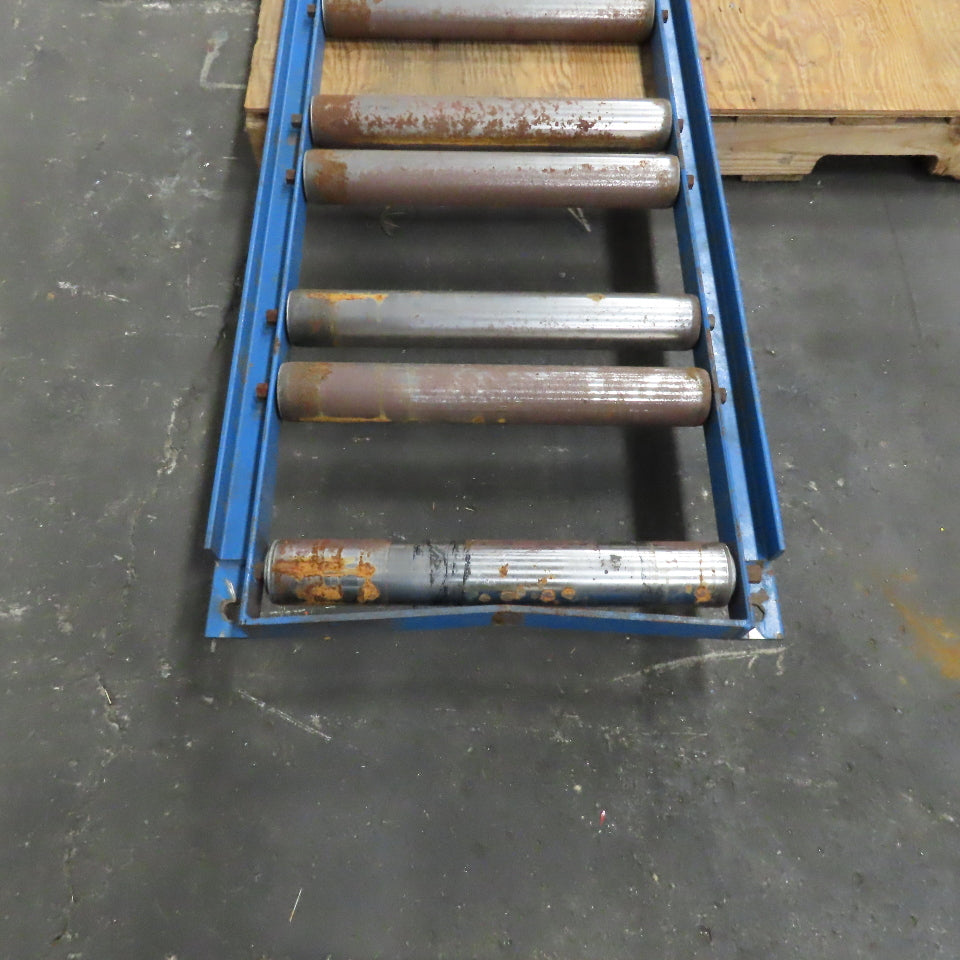 22" Wide 18" BF 94" Long Gravity Roller Conveyor Section 2.5" Steel Roll