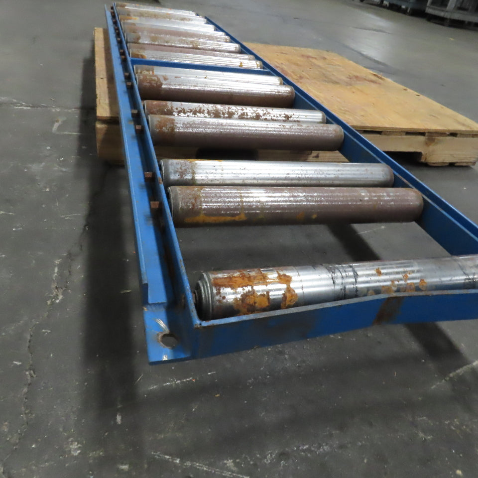 22" Wide 18" BF 94" Long Gravity Roller Conveyor Section 2.5" Steel Roll