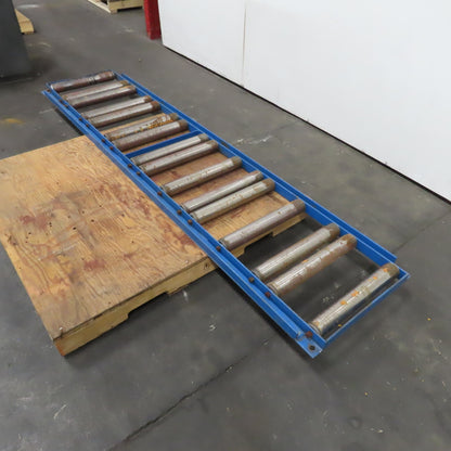22" Wide 18" BF 94" Long Gravity Roller Conveyor Section 2.5" Steel Roll