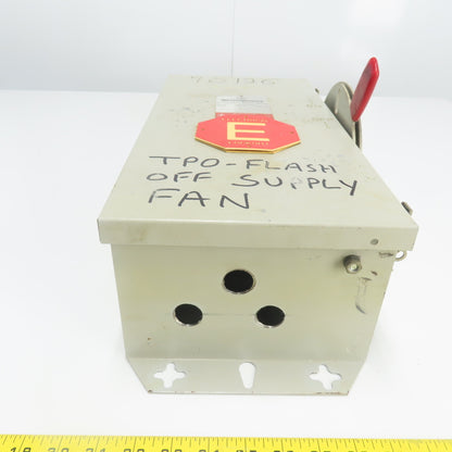 Westinghouse JHFN361 30A Fusible Heavy Duty Safety Disconnect Switch 600VAC