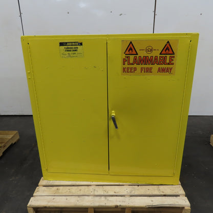 Justrite 25300 30 Gal Flammable Liquid Storage Cabinet 2 Shelf 43" x 18" x 44"