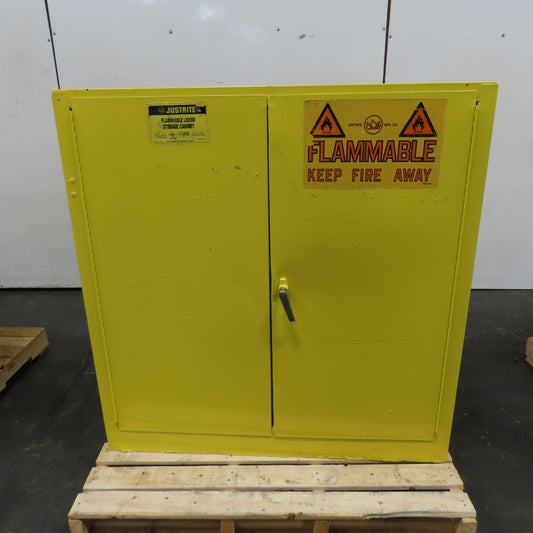Justrite 25300 30 Gal Flammable Liquid Storage Cabinet 2 Shelf 43" x 18" x 44"