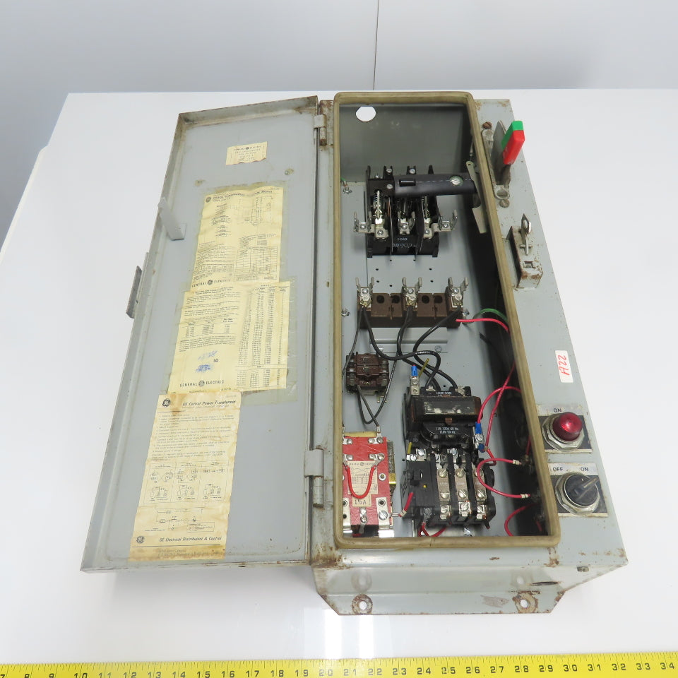 General Electric CR308 Size 0, 1 Combination Starter Disconnect 30A 600V Fused