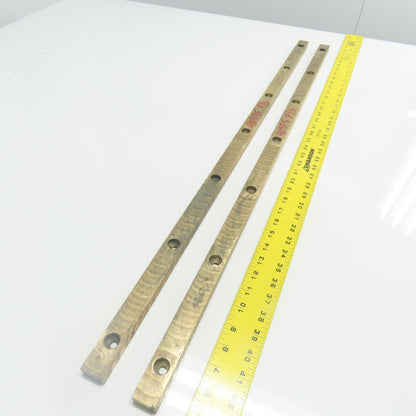 Brass Coated Steel Bar 38" x 1" x 0.6" 7-Bolt Hole Lot Of 2