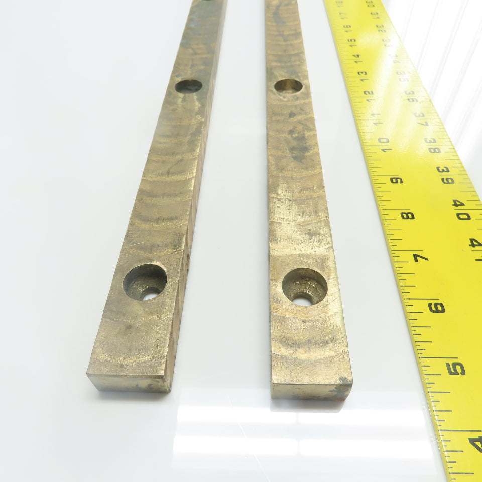 Brass Coated Steel Bar 38" x 1" x 0.6" 7-Bolt Hole Lot Of 2
