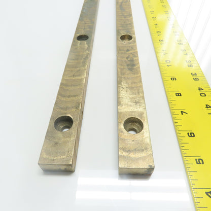Brass Coated Steel Bar 38" x 1" x 0.6" 7-Bolt Hole Lot Of 2