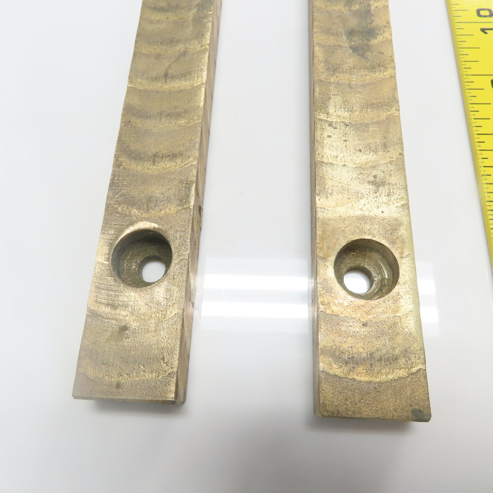 Brass Coated Steel Bar 38" x 1" x 0.6" 7-Bolt Hole Lot Of 2