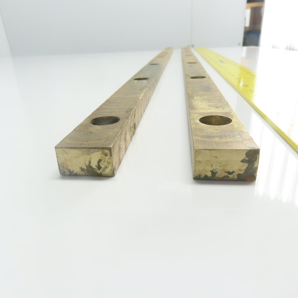 Brass Coated Steel Bar 38" x 1" x 0.6" 7-Bolt Hole Lot Of 2