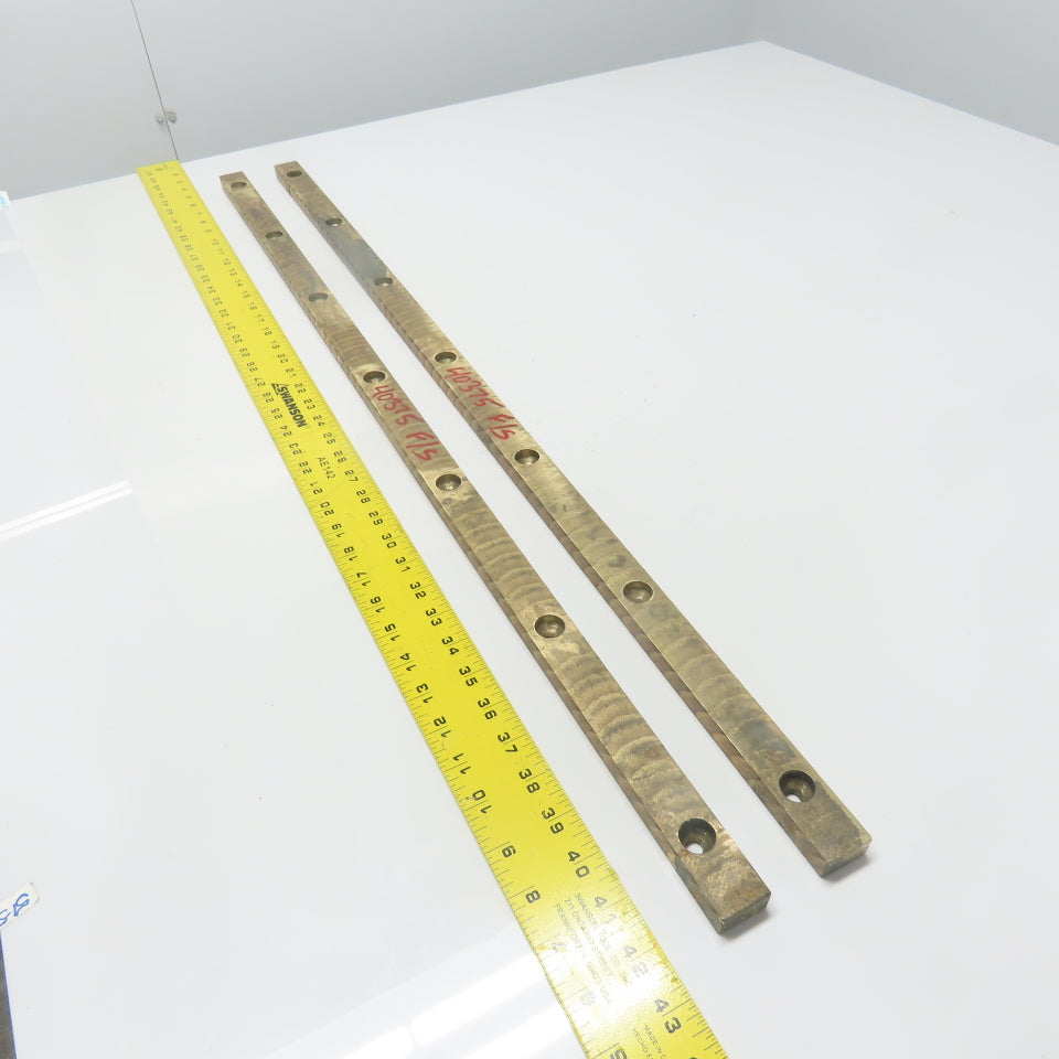 Brass Coated Steel Bar 38" x 1" x 0.6" 7-Bolt Hole Lot Of 2