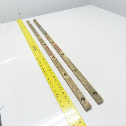 Brass Coated Steel Bar 38" x 1" x 0.6" 7-Bolt Hole Lot Of 2