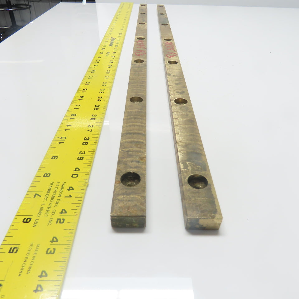 Brass Coated Steel Bar 38" x 1" x 0.6" 7-Bolt Hole Lot Of 2