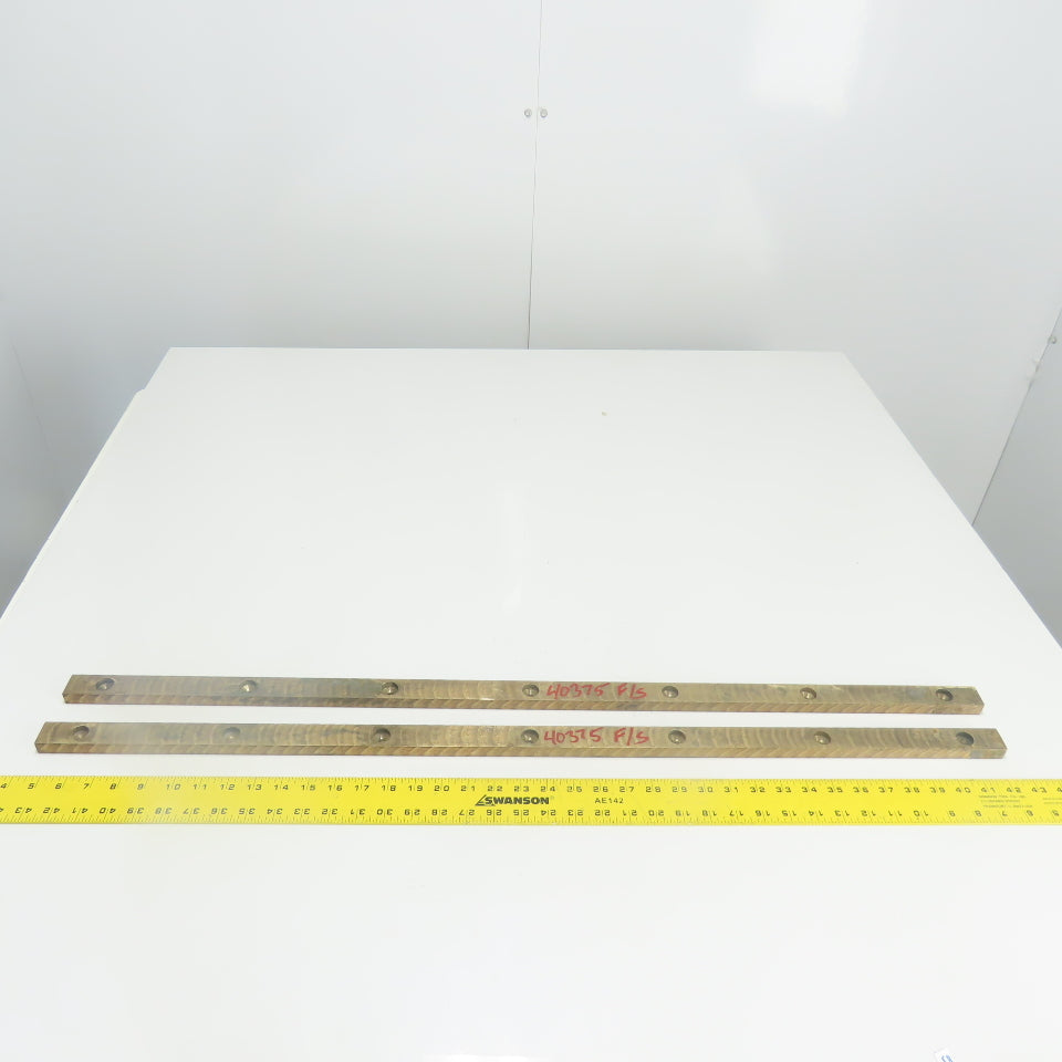 Brass Coated Steel Bar 38" x 1" x 0.6" 7-Bolt Hole Lot Of 2