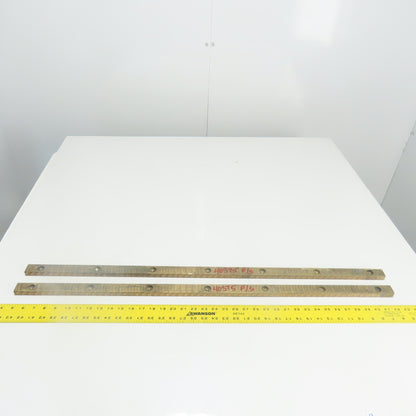 Brass Coated Steel Bar 38" x 1" x 0.6" 7-Bolt Hole Lot Of 2