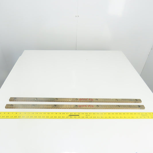 Brass Coated Steel Bar 38" x 1" x 0.6" 7-Bolt Hole Lot Of 2