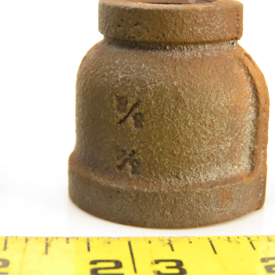 3/4" x 3/8" NPT Black iron Pipe Bell Reducer Fitting Lot Of 5
