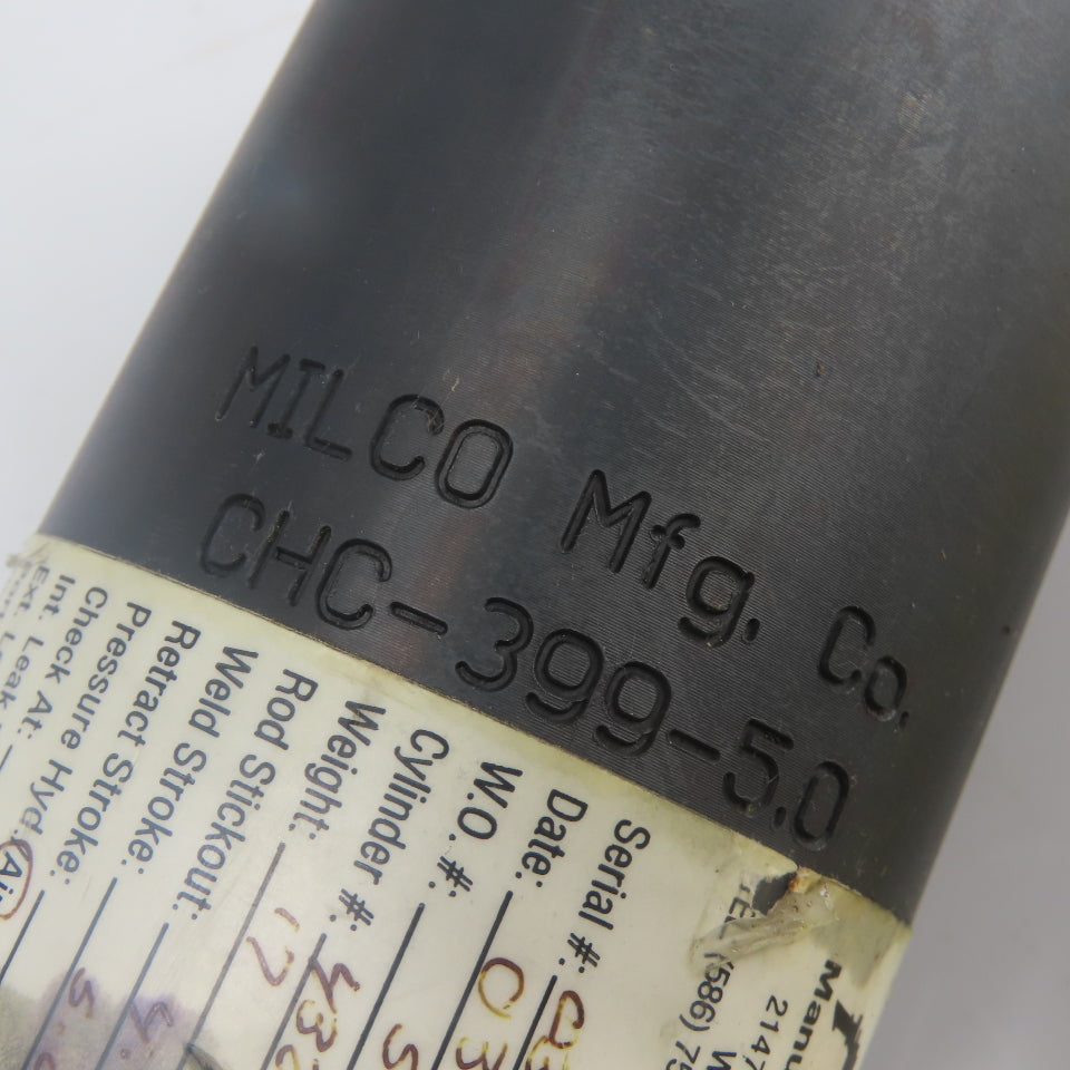 Milco CHC-399-5.0 Pneumatic Weld Cylinder 5" Stroke 432 10151 10