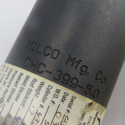 Milco CHC-399-5.0 Pneumatic Weld Cylinder 5" Stroke 432 10151 10
