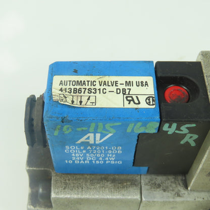 Automatic Valve 413B67S31C-DB7 Pneumatic Directional Solenoid Valve 24V 150PSIG
